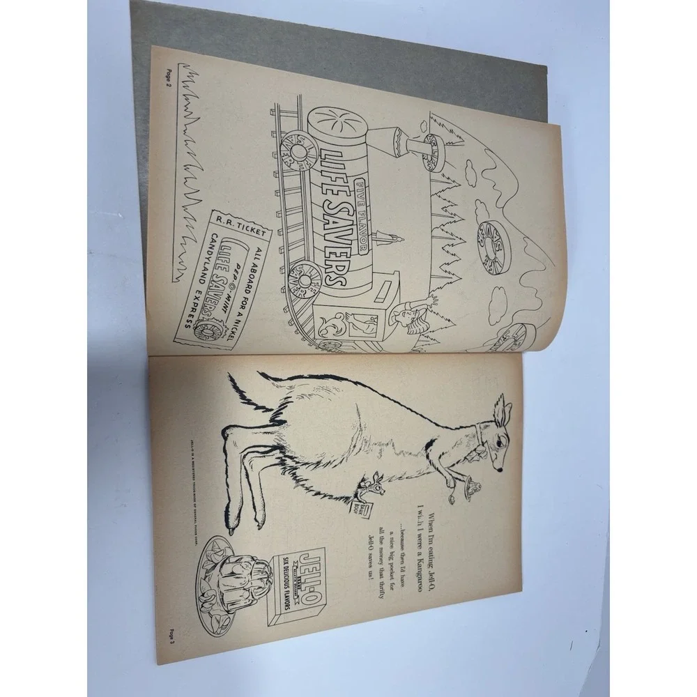 Vintage 1954 Unused Super Market Coloring Contest Book‎ Pictures Brands Kraft 5x